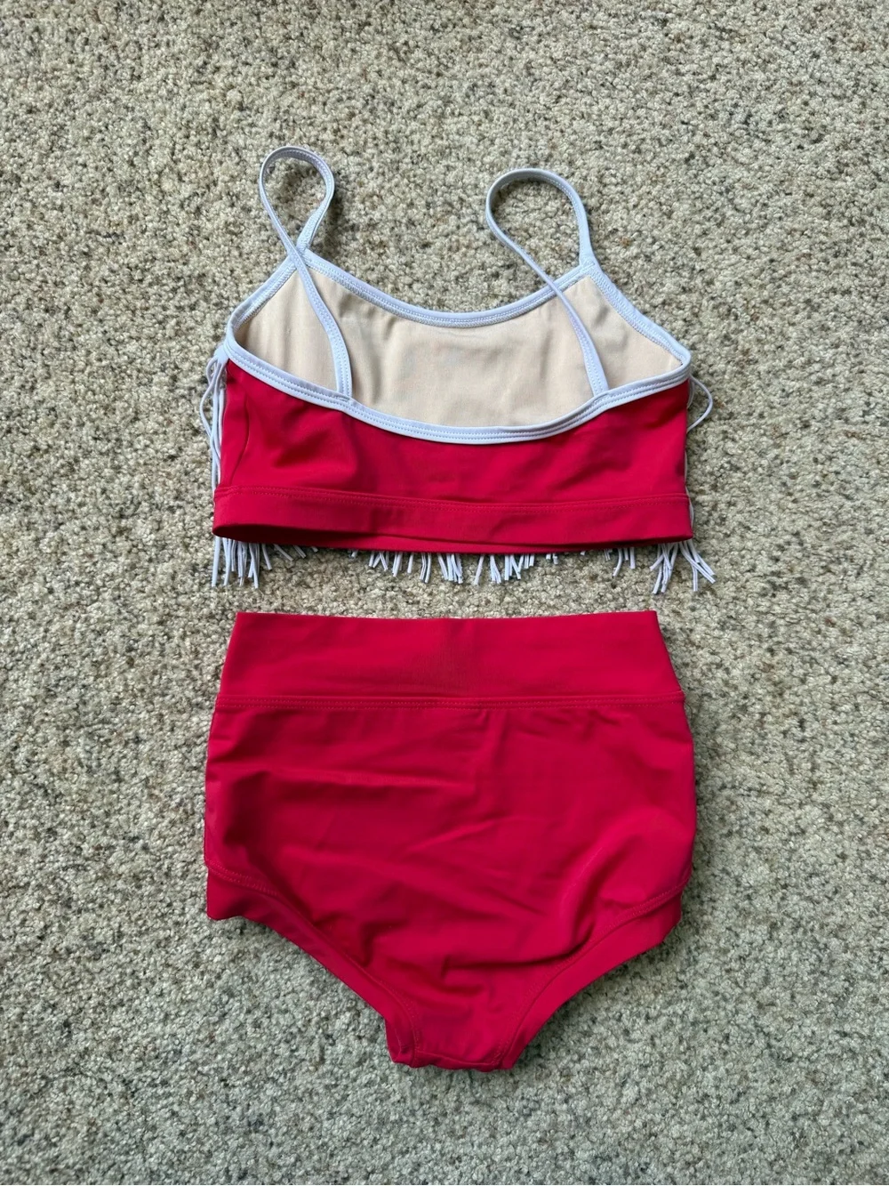 KANDI KOUTURE Girls Red Fringe Two-Piece Matching Set